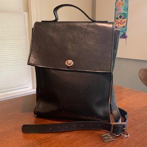 Frye black leather bag/bookbag